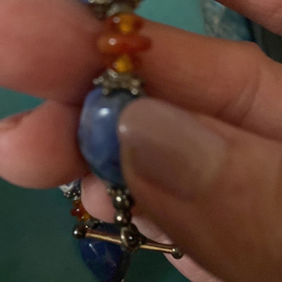 Sodalite bracelet with toggle closure 925 Sterling Silver Size 7” Vintage - Picture 6 of 6